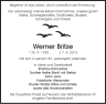 Britze Werner Traueranzeige